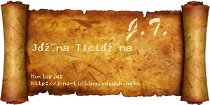 Jóna Ticiána névjegykártya